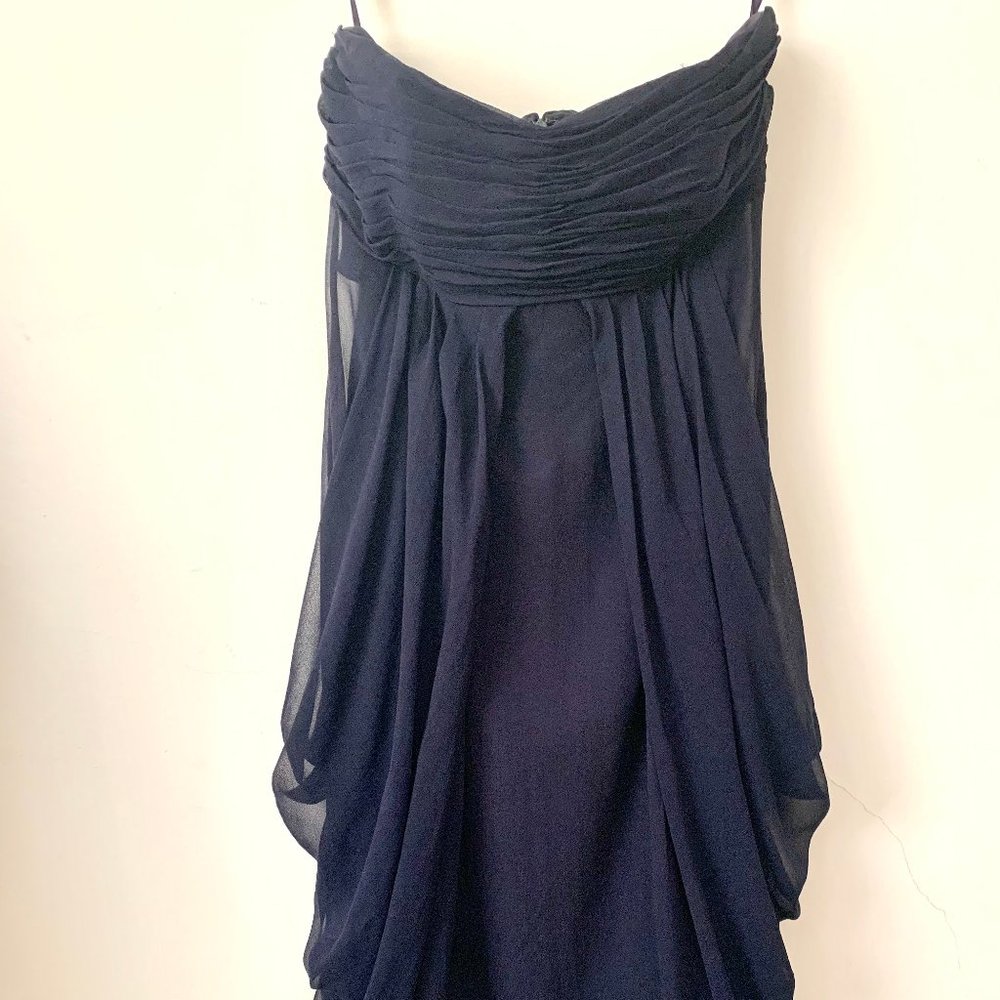 Ted Baker London Navy Silk Holiday Strapless Mini Dress size 2